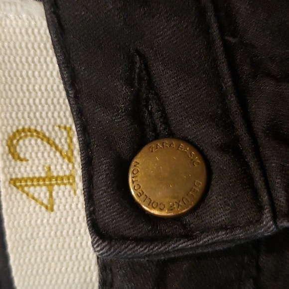 ZARA Denim Pants Women's 42 Skinny Stretch Black - Picture 4 of 14